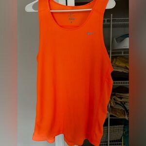 Nike Dri Fit Miler running tank. Large. Orange.